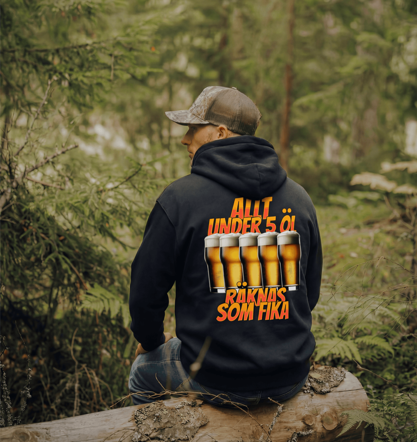 ALLT UNDER 5 ÖL RÄKNAS SOM FIKA - 500GSM HOODIE – profilkläder och arbetskläder med tryck | ArtbyBearded
