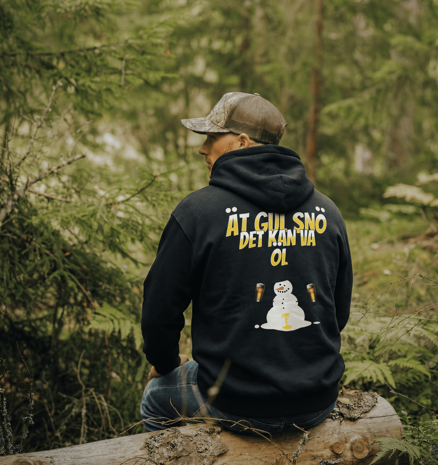 ÄT GUL SNÖ DET KAN VA ÖL - 500GSM HOODIE – profilkläder och arbetskläder med tryck | ArtbyBearded