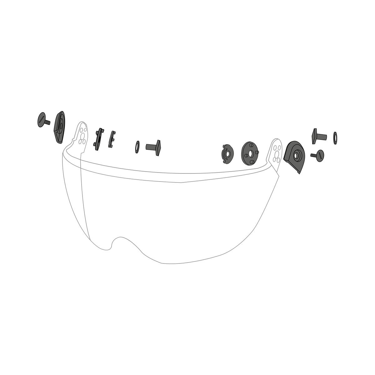 Guardio 1001660 Theia Visor Screws Helmet Acc