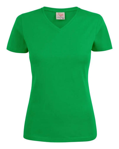 Heavy V-neck  T-Shirt Women Printer