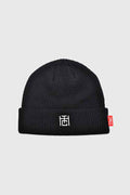 Emblem Ribbed Fisherman Beanie