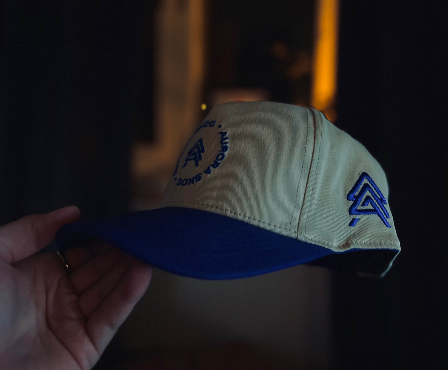 Broderad profilkeps för Aurora Skog