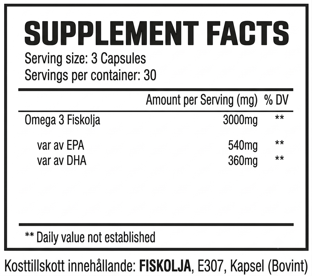 BigBoy Pharma Omega-3 Fiskolja 90 kapslar