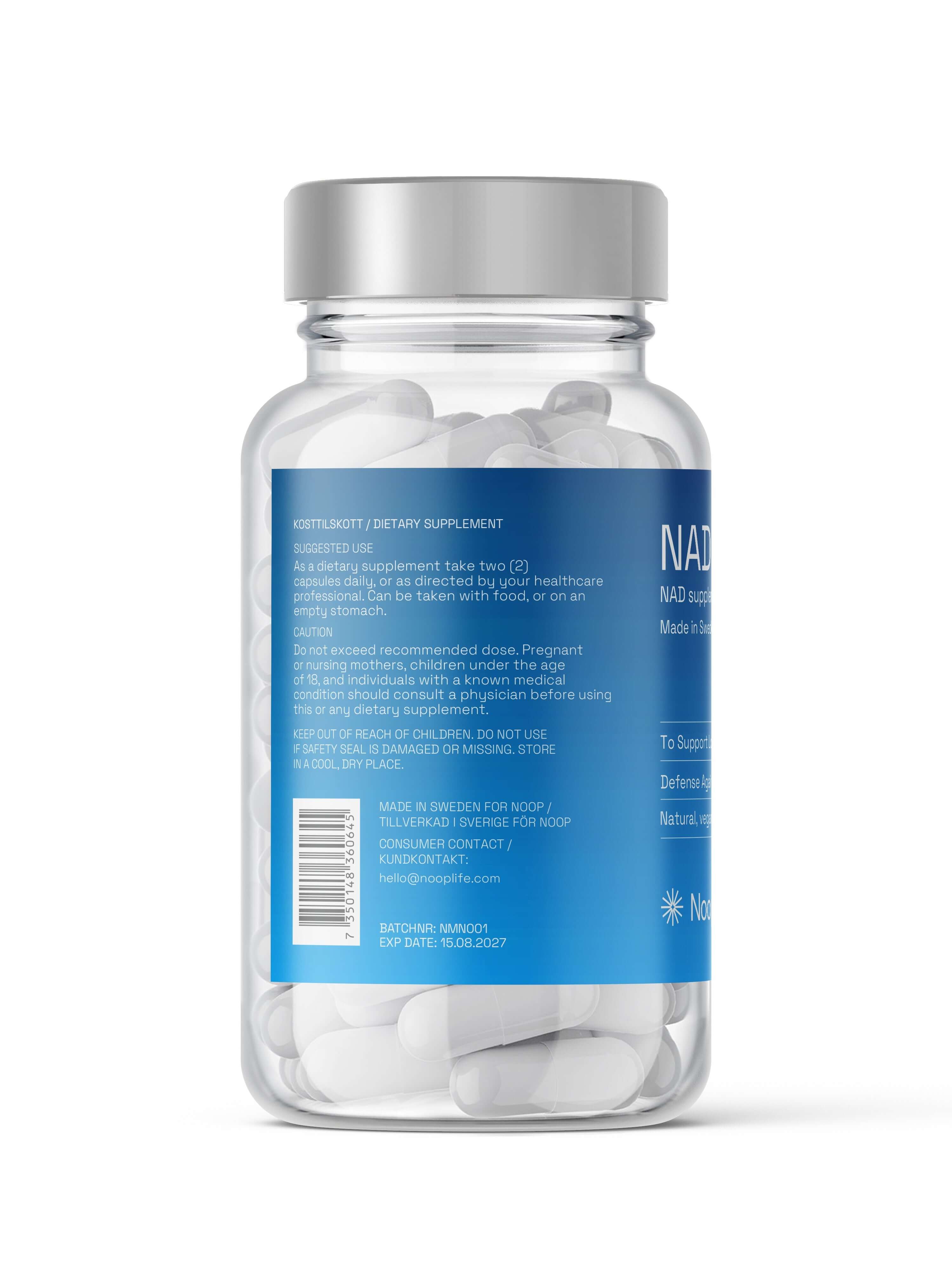 NAD+ Kapslar med 300 mg Nikotinamidribosid (60 st) Noop