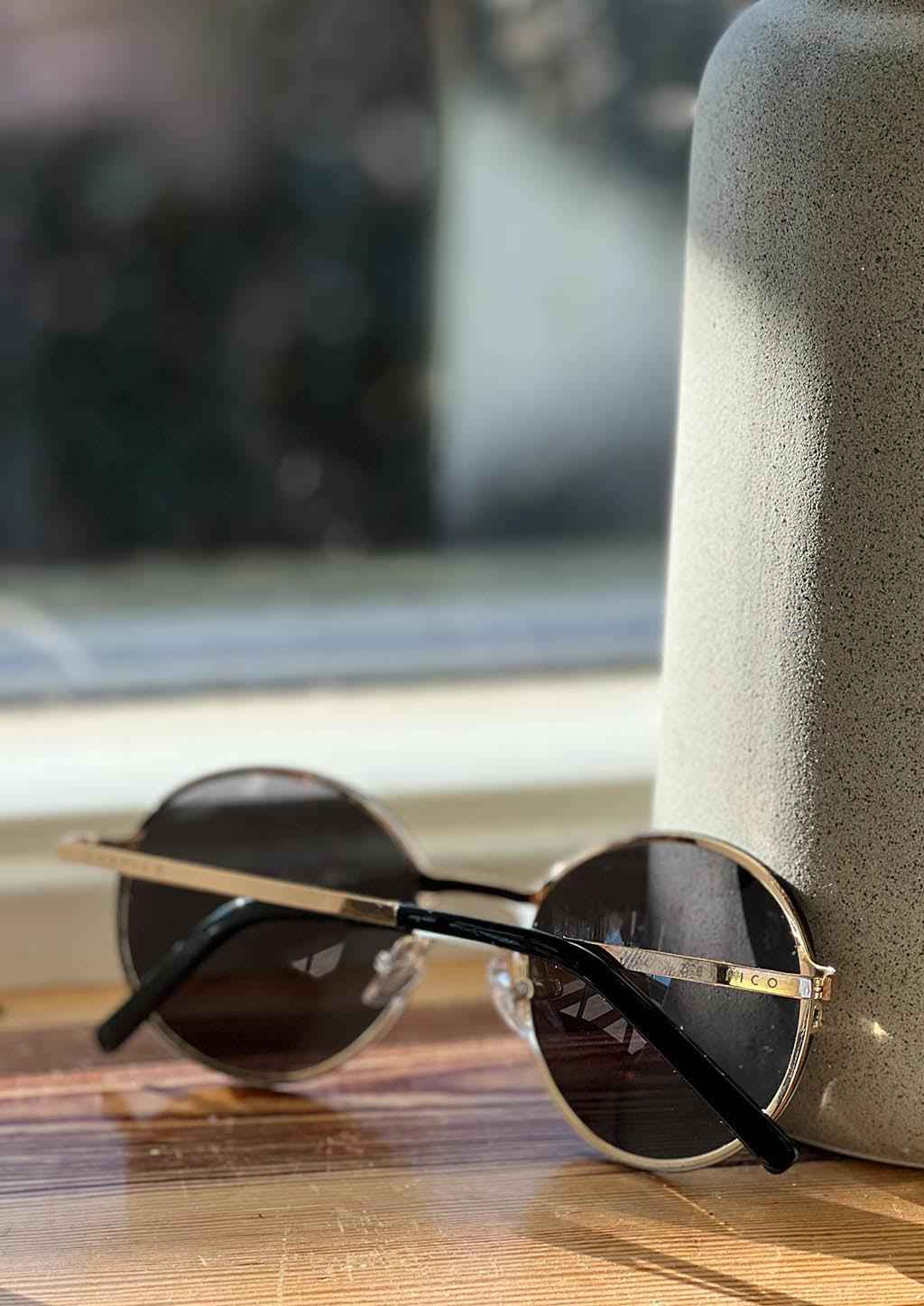 Titanium Round Sunglasses - V2 - 24K GOLD Plated