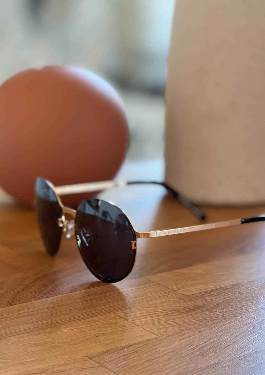 Titanium Round Sunglasses - V2 - 24K GOLD Plated