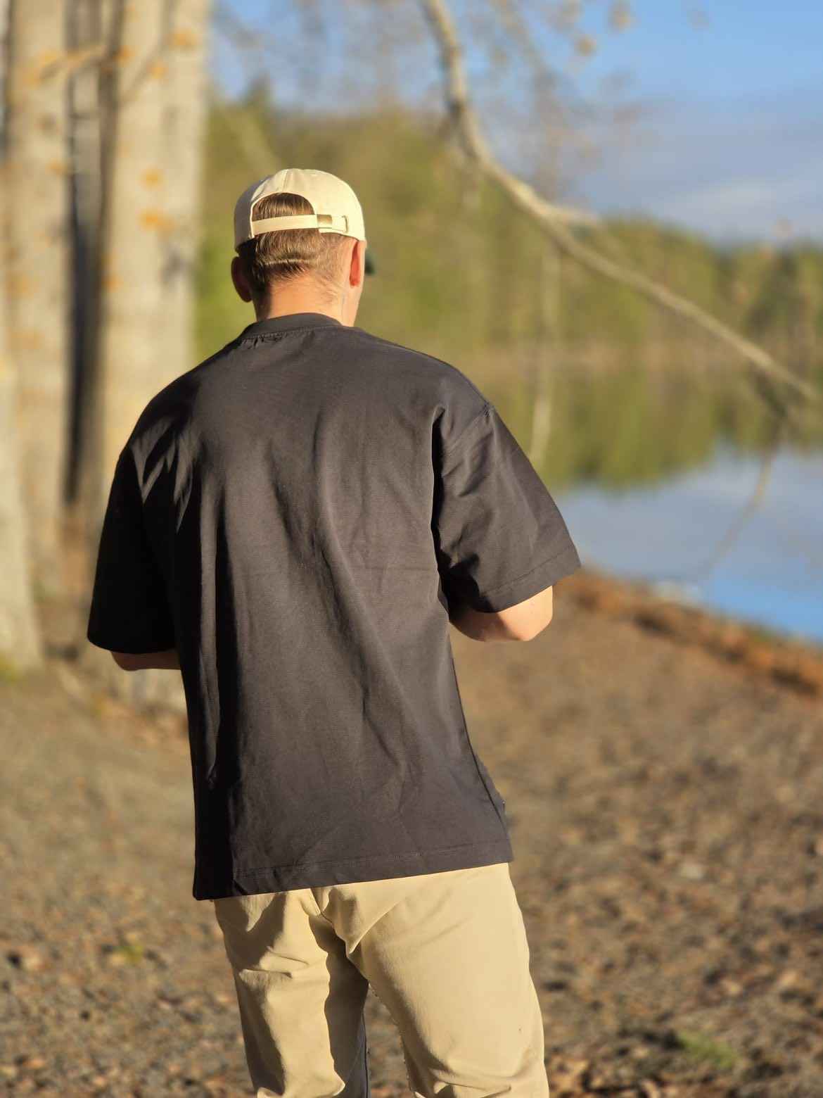Oversized T-shirt i 310gsm bomull med tryck