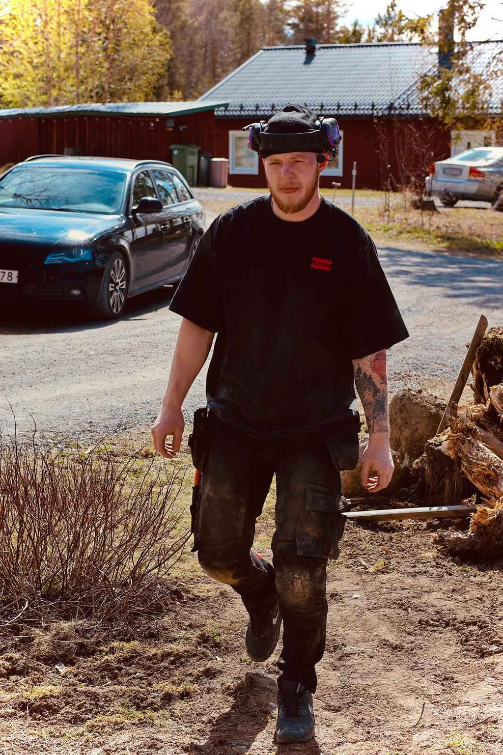 Oversized T-shirt i 310gsm bomull med tryck