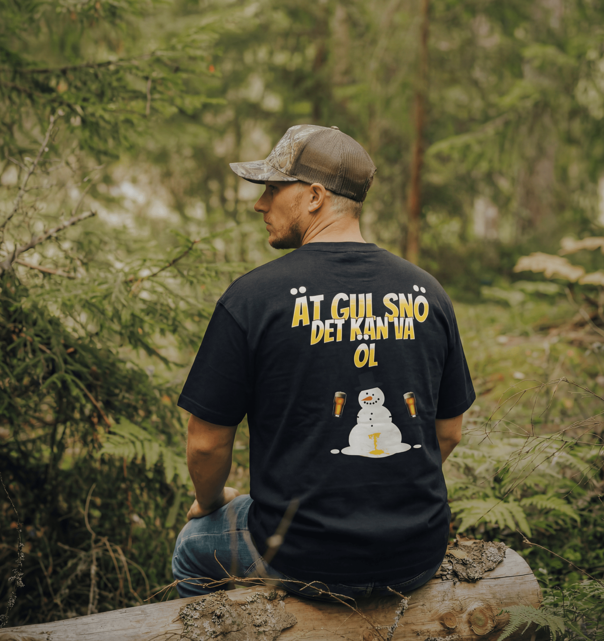 ÄT GUL SNÖ DET KAN VA ÖL - 230GSM T - SHIRT – profilkläder och arbetskläder med tryck | ArtbyBearded