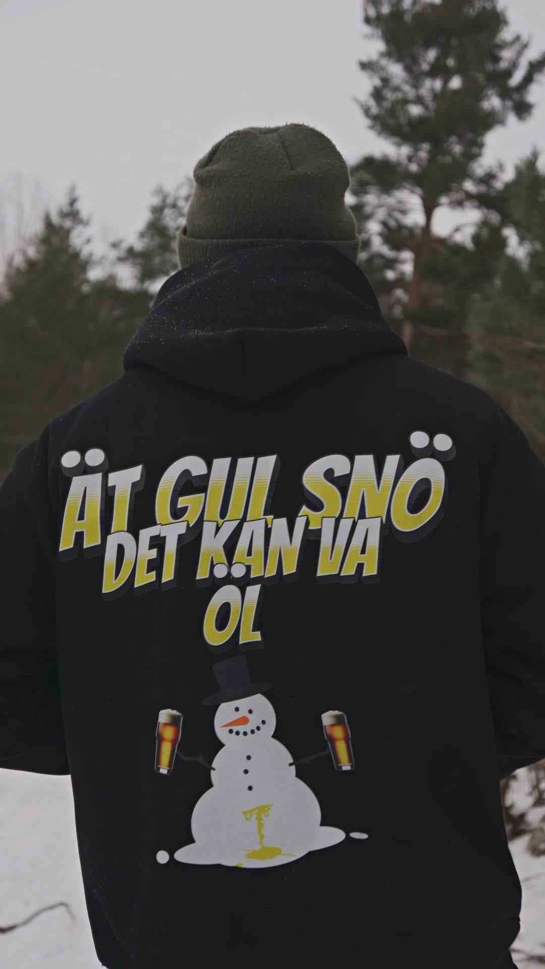 BasseTheMan - ÄT GUL SNÖ DET KAN VA ÖL - 500GSM HOODIE