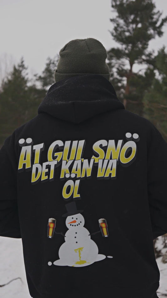 ÄT GUL SNÖ DET KAN VA ÖL - 500GSM HOODIE – profilkläder och arbetskläder med tryck | ArtbyBearded