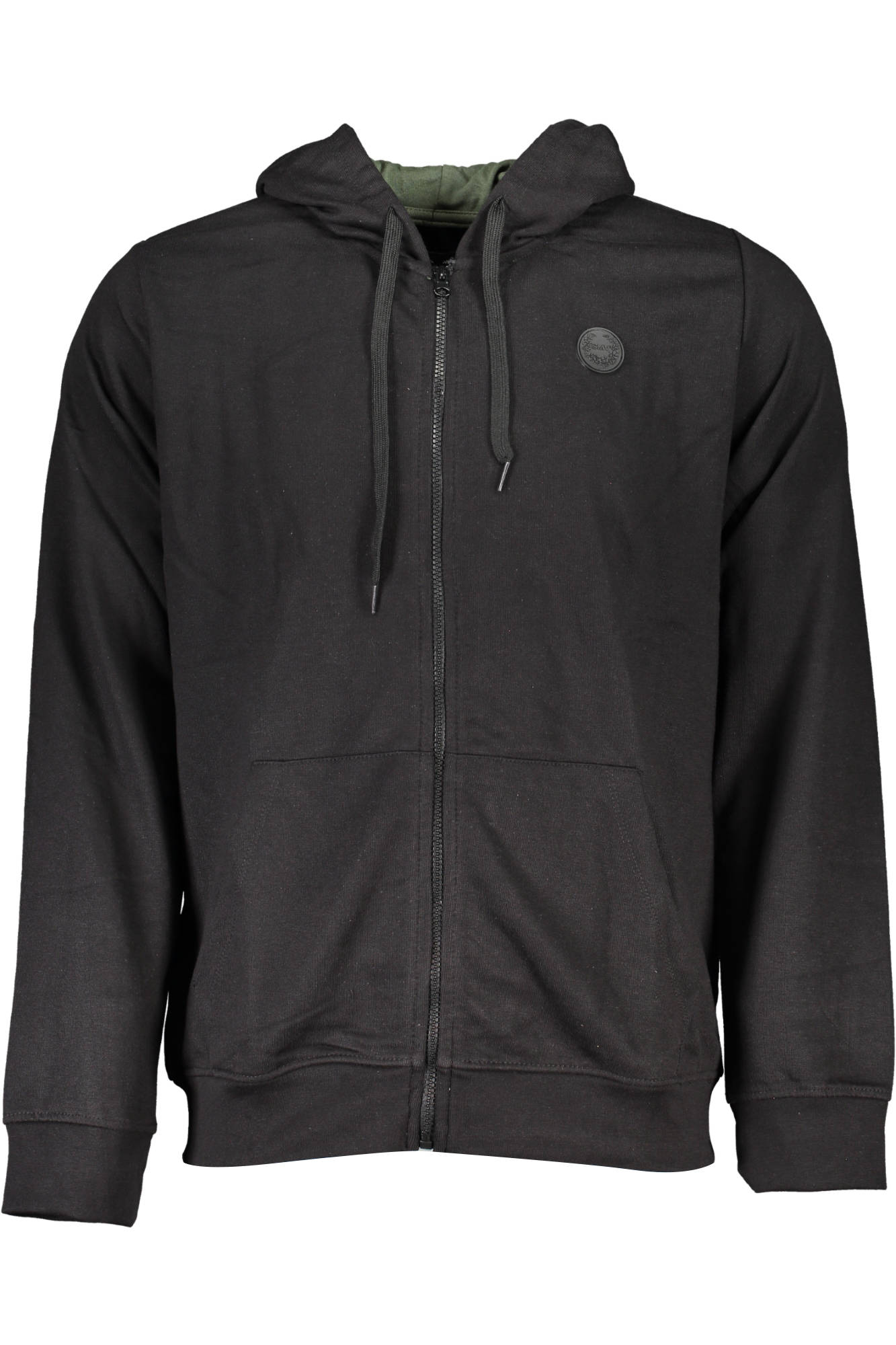 GIAN MARCO VENTURI MEN'S BLACK ZIP-UP SWEATSHIRT-0