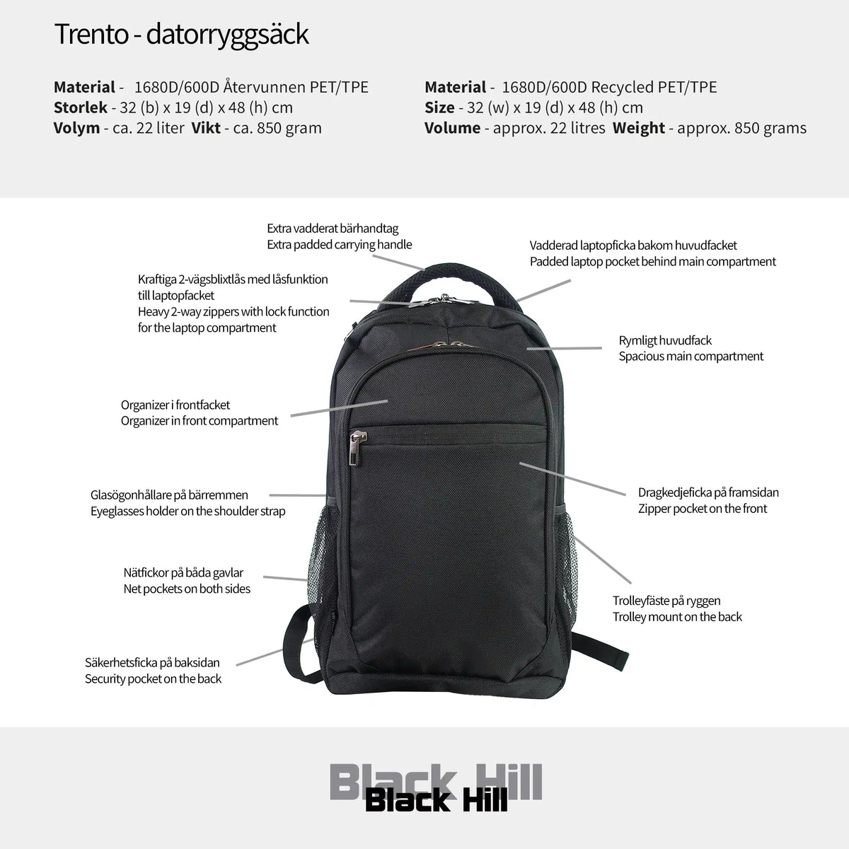 Blackhill Trento - datorryggsäck