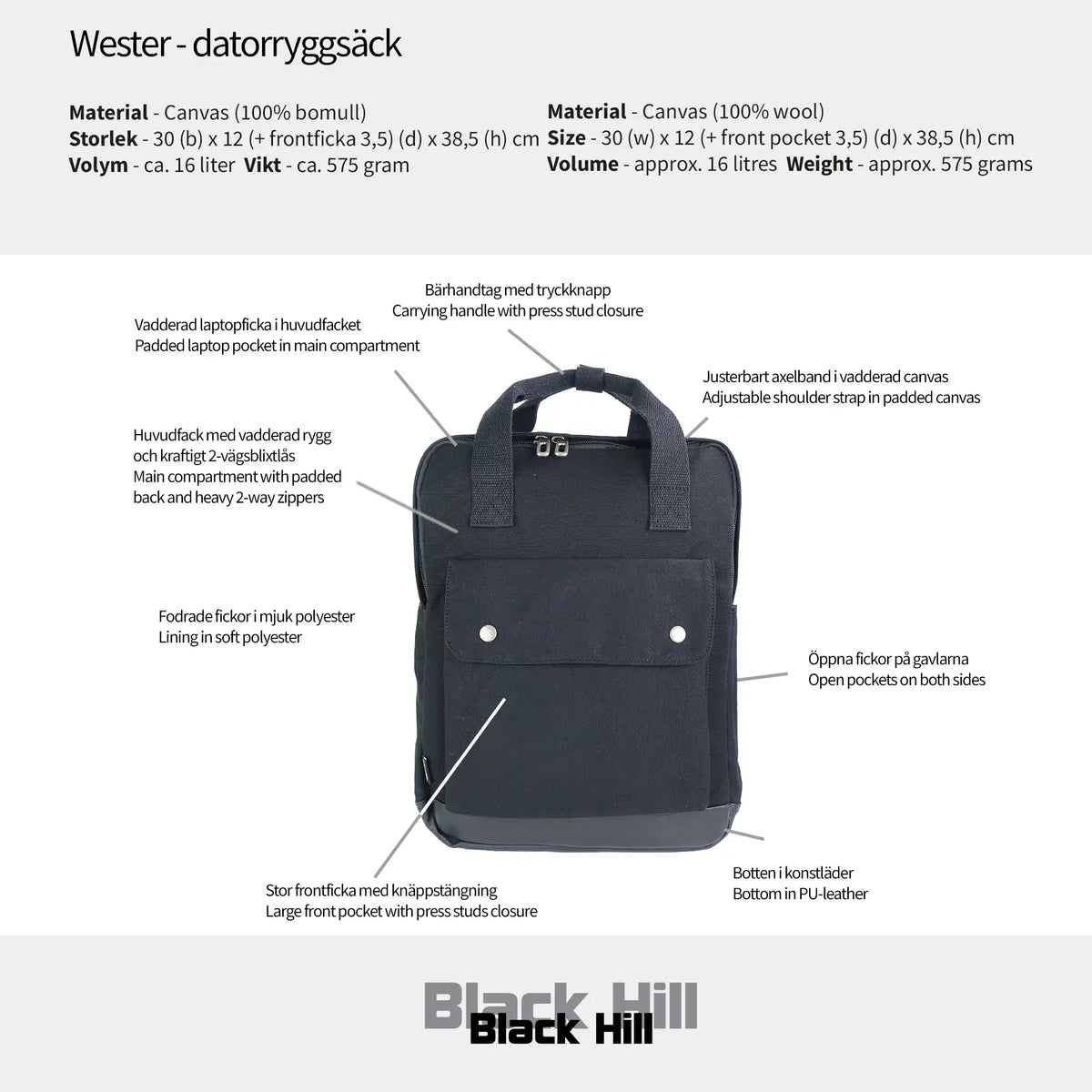 Blackhill Wester - datorryggsäck